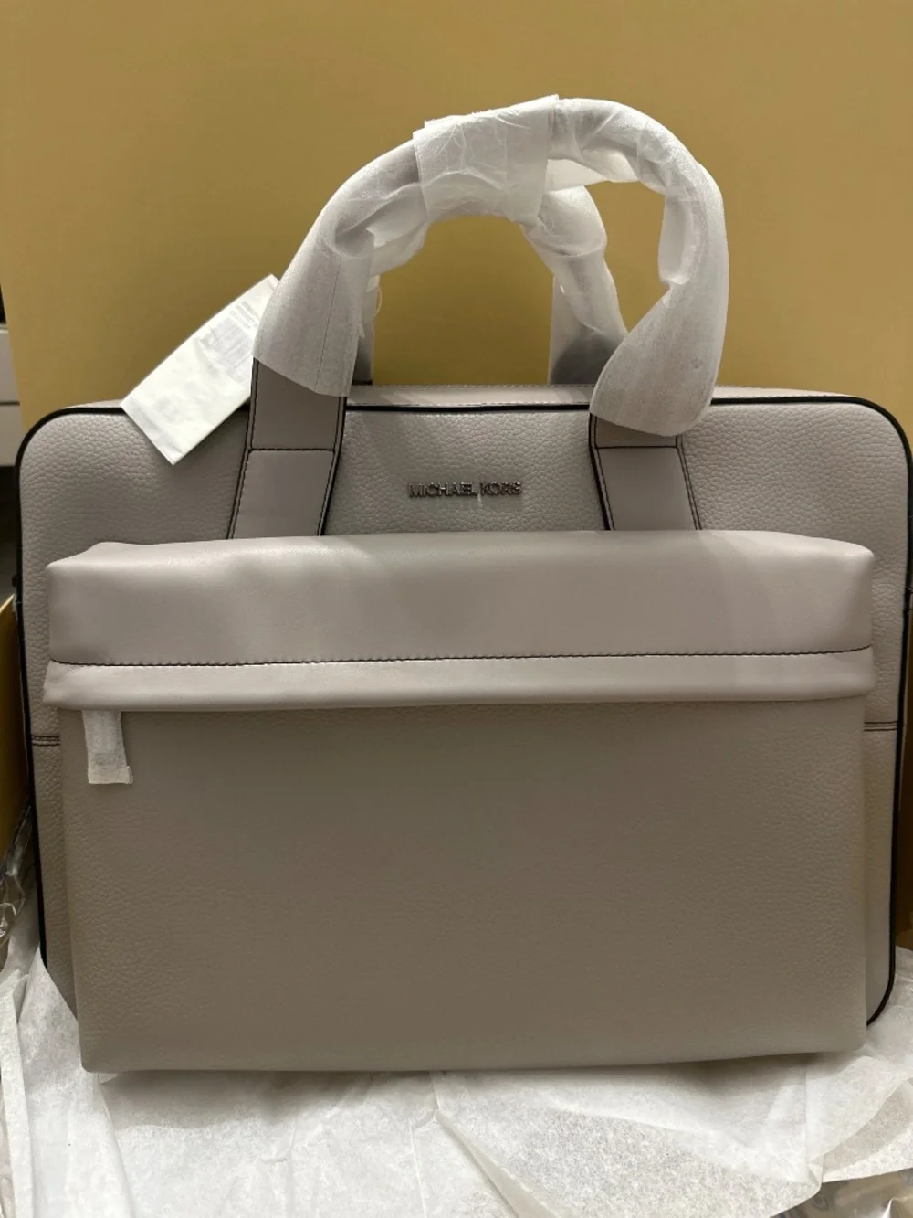 Pacey Medium Pebbled Leather Pocket Briefcase
